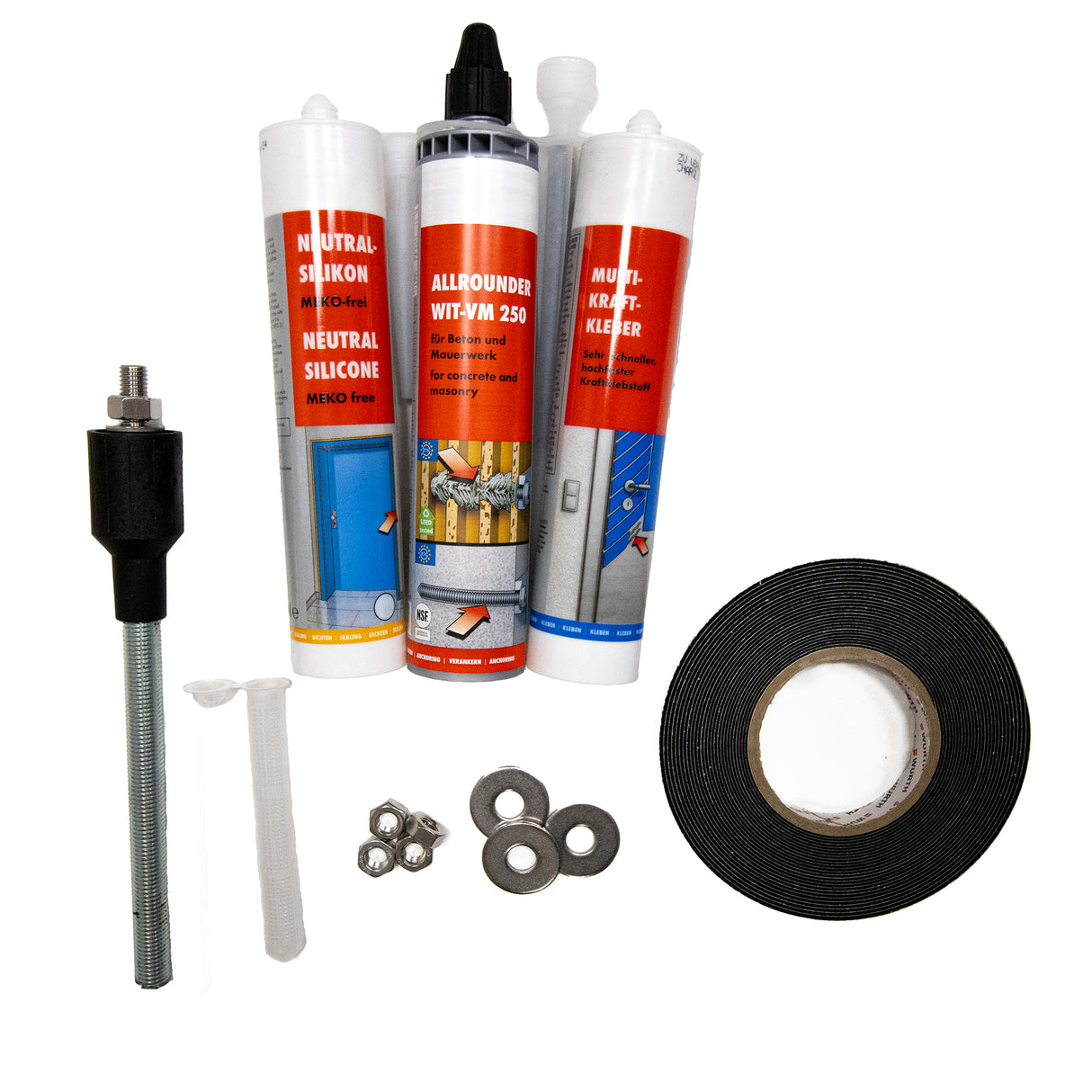 Befestigungskit – Massivwand mit Dämmung bis 25cm