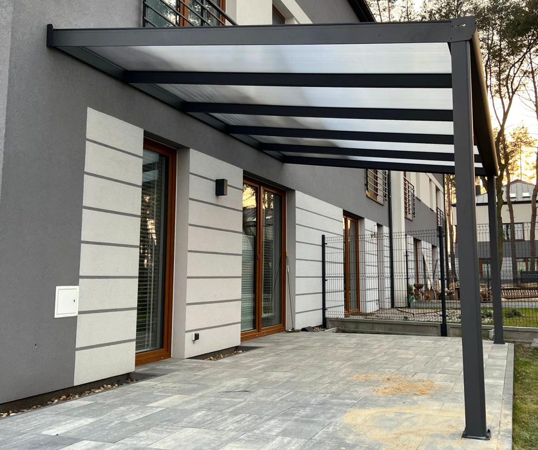 Terrassenüberdachung Polycarbonat, 6,06 m x 3,50 m