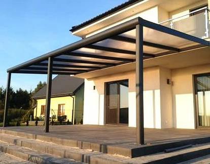 Terrassenüberdachung Polycarbonat, 6,06 m x 4,00 m