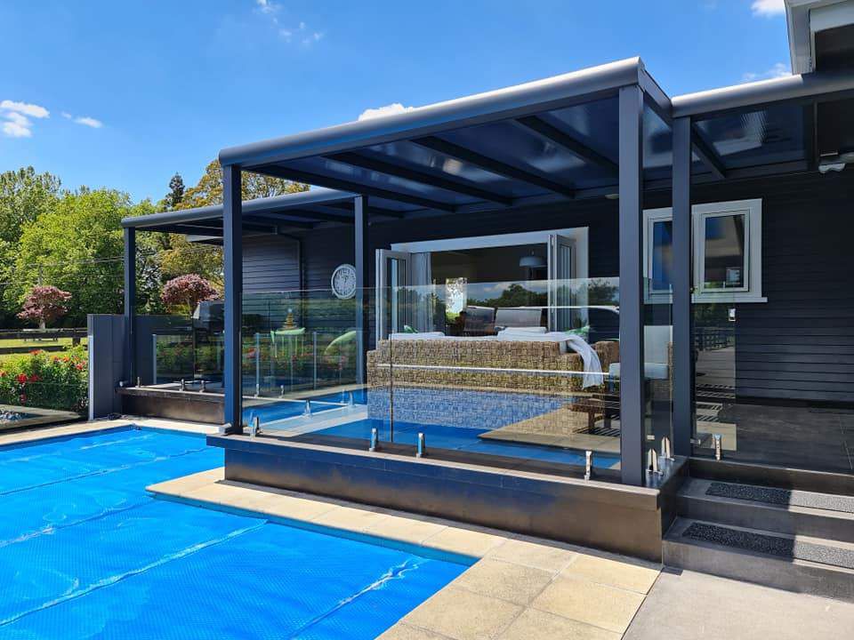 Terrassenüberdachung Polycarbonat, 5,06 m x 3,50 m