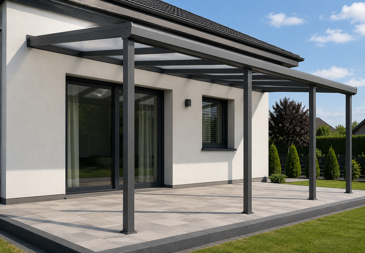 Terrassenüberdachung Glas, 7,06 m x 3,50 m