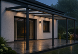 Terrassenüberdachung Polycarbonat, 4,06 m x 3,50 m