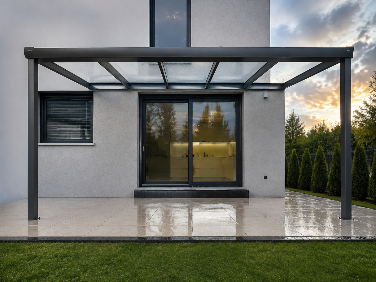 Terrassenüberdachung Glas, 5,06 m x 3,50 m