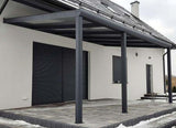 Terrassenüberdachung Polycarbonat, 4,06 m x 3,50 m